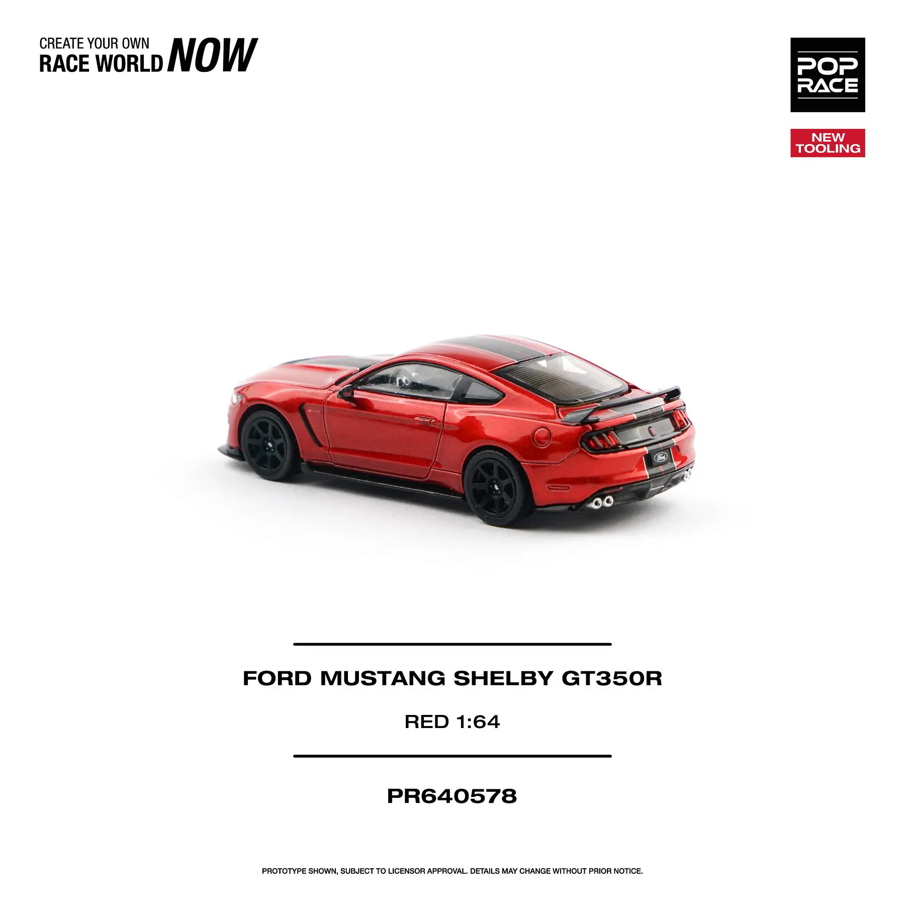 (PREVENTA) Pop Race 1:64 Ford Mustang Shelby GT350R Race Red