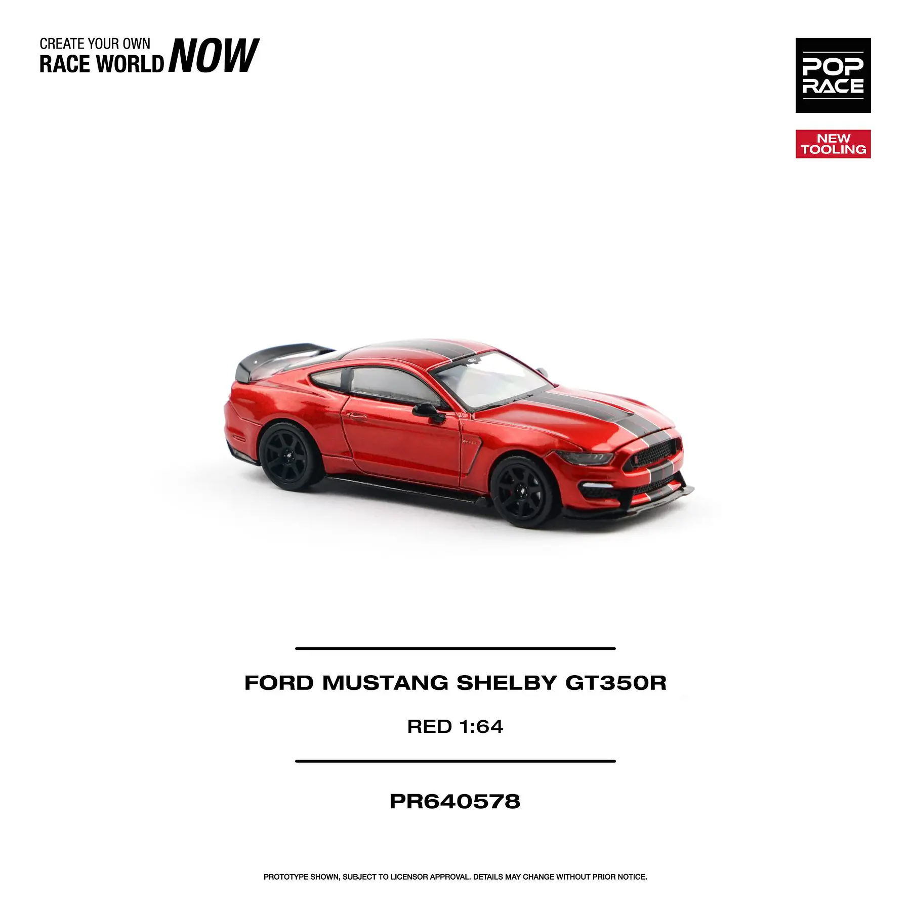 (PREVENTA) Pop Race 1:64 Ford Mustang Shelby GT350R Race Red