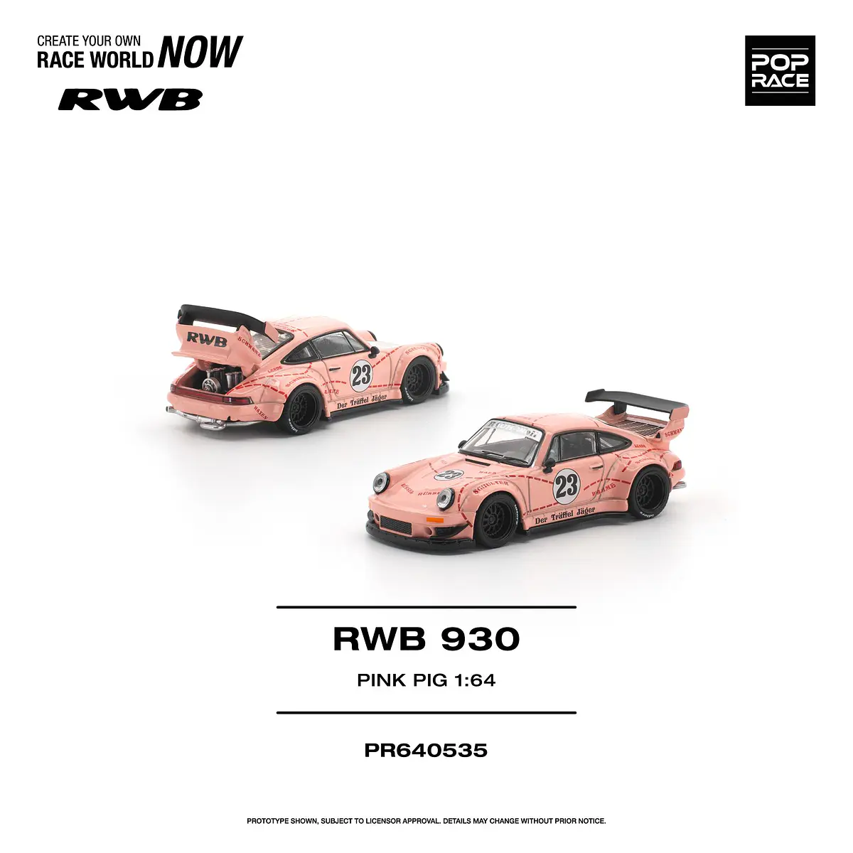 Pop Race 1:64 RWB Porsche 930 PINK PIG