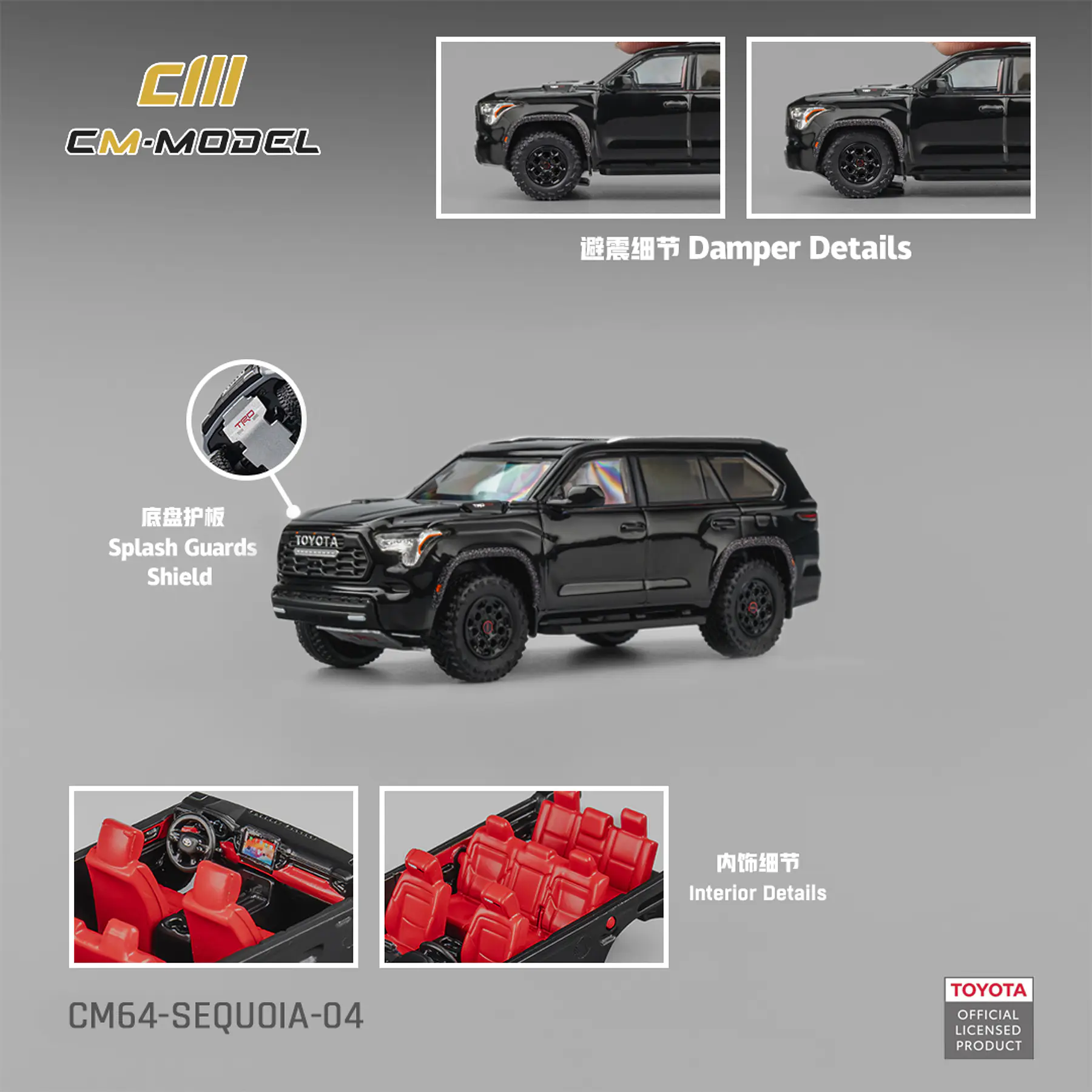 (PREVENTA) CM MODEL 1:64 Toyota Sequoia Midnight Black