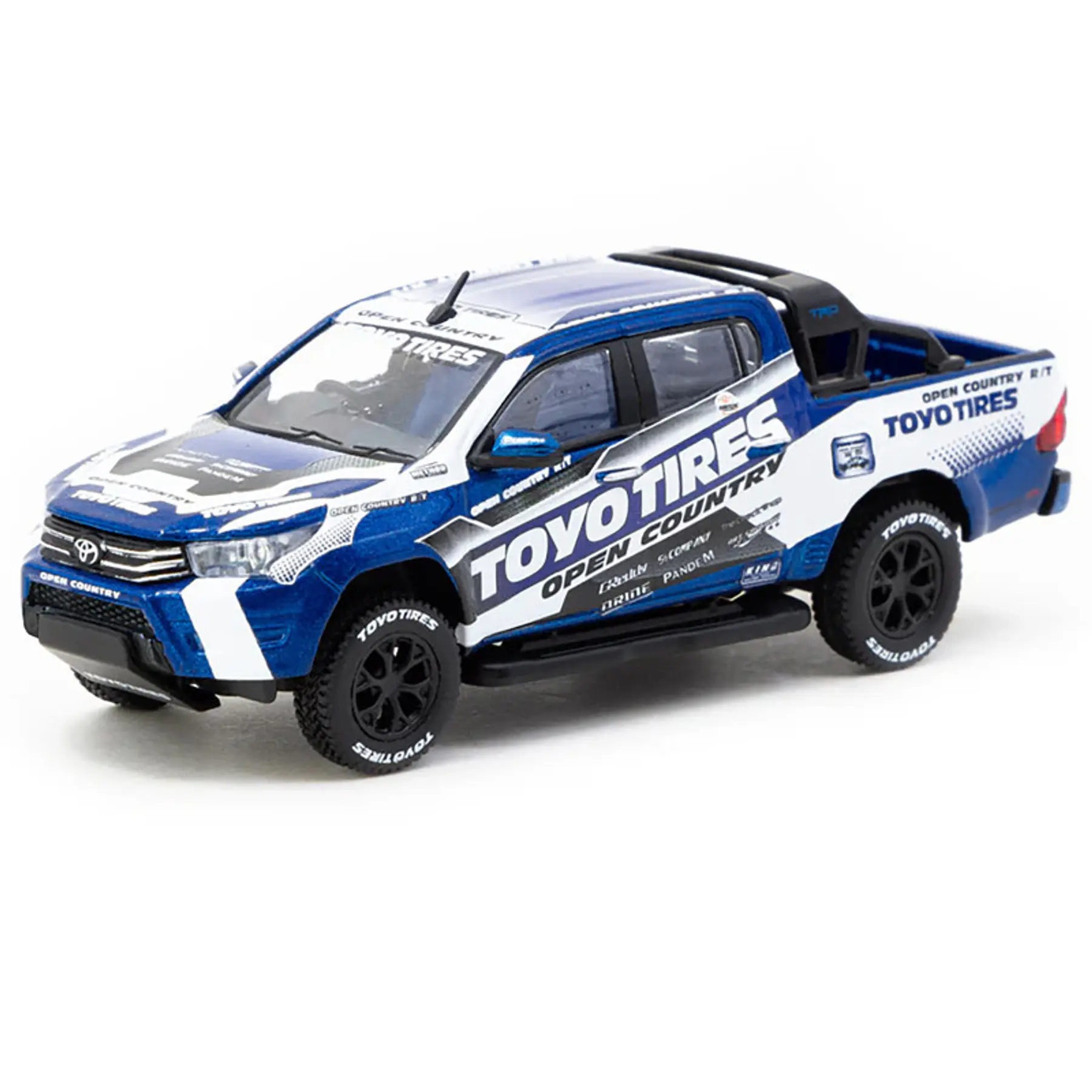 Tarmac Works 1:64 Toyota Hilux TOYO Tires – Blue with Graphics – Hobby64