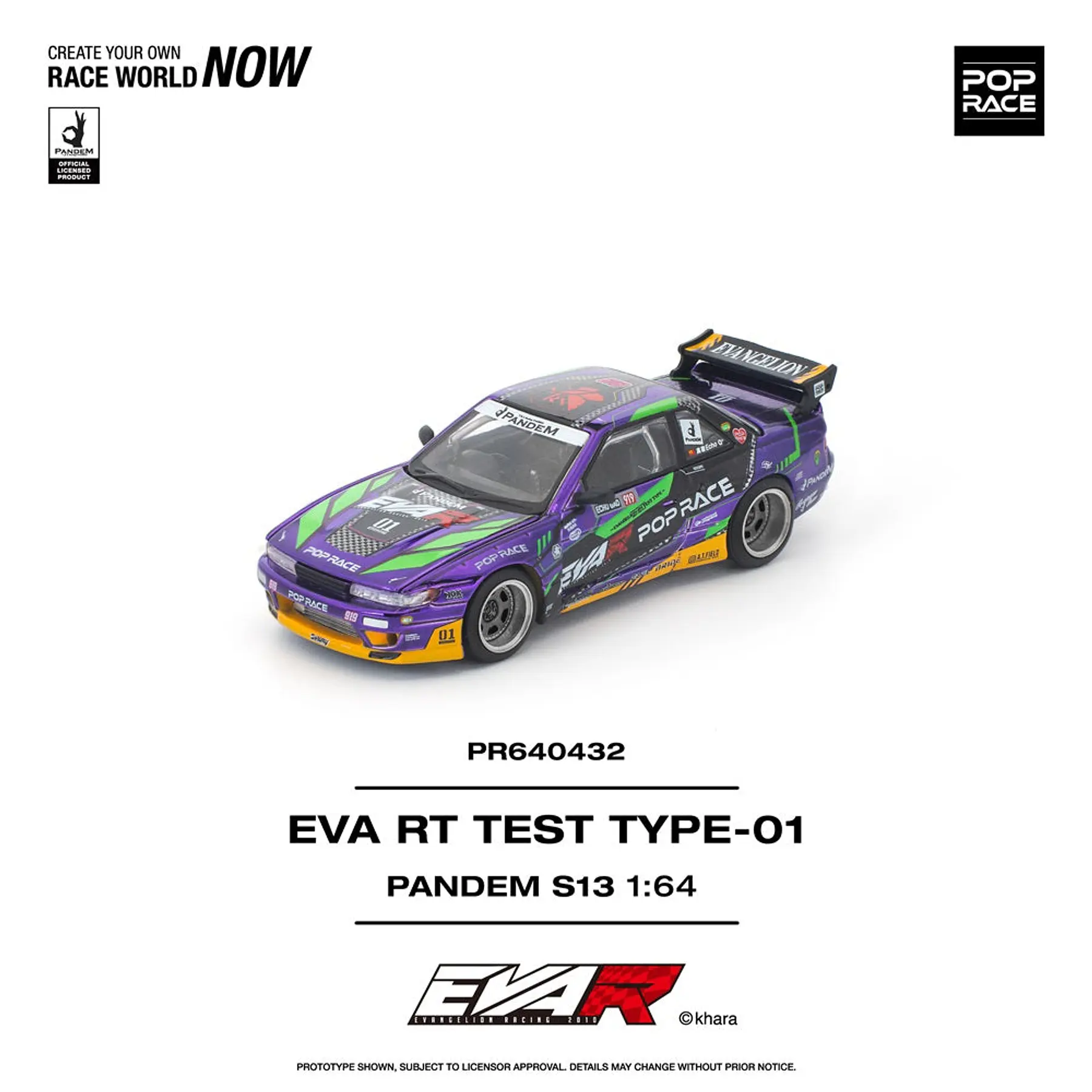 Pop Race 1:64 Pandem Nissan Silvia S13 Eva RT Test TYPE-01