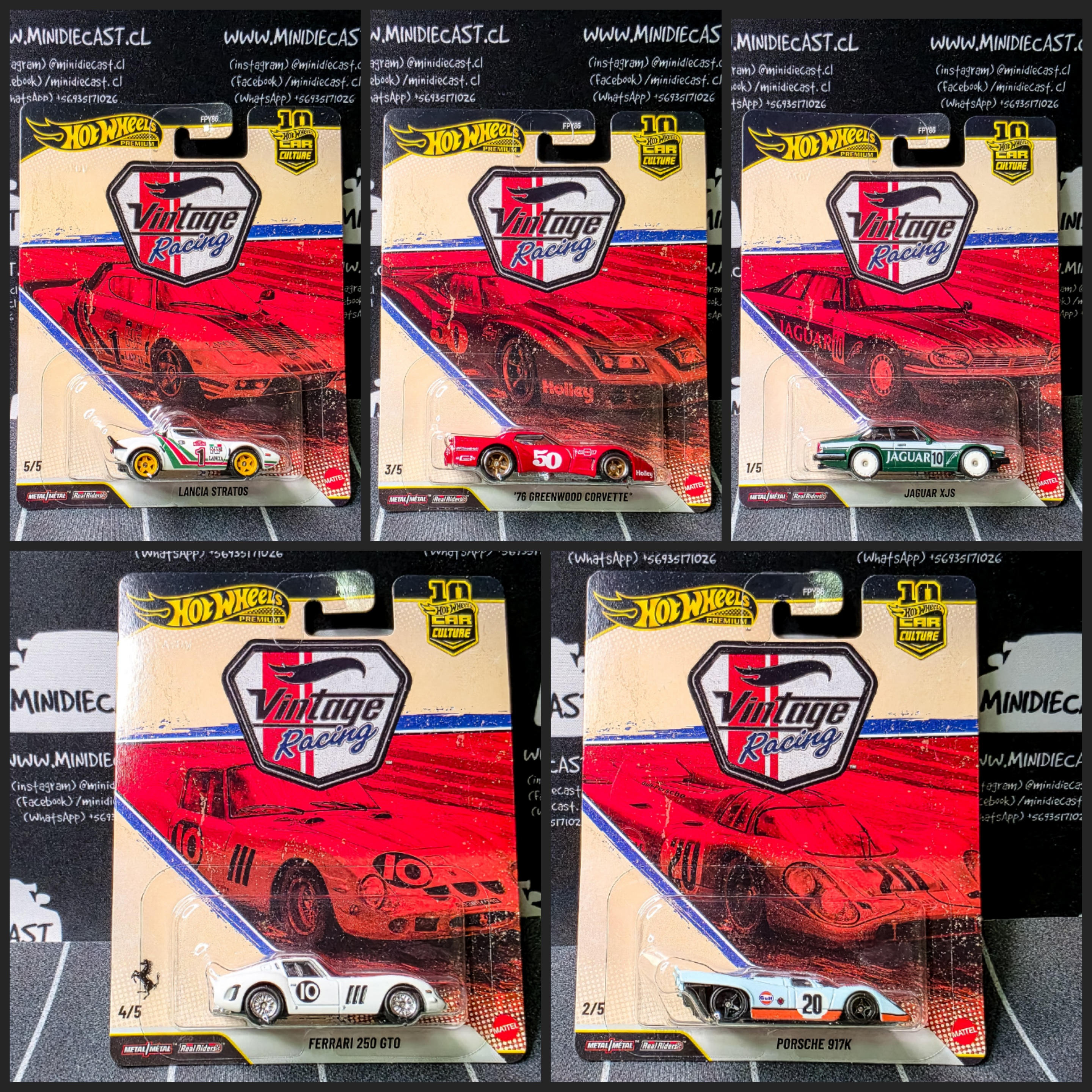 Hot Wheels 1:64 Car Culture 10th Anniversary 2026 T Case – Vintage Racing Assortment.