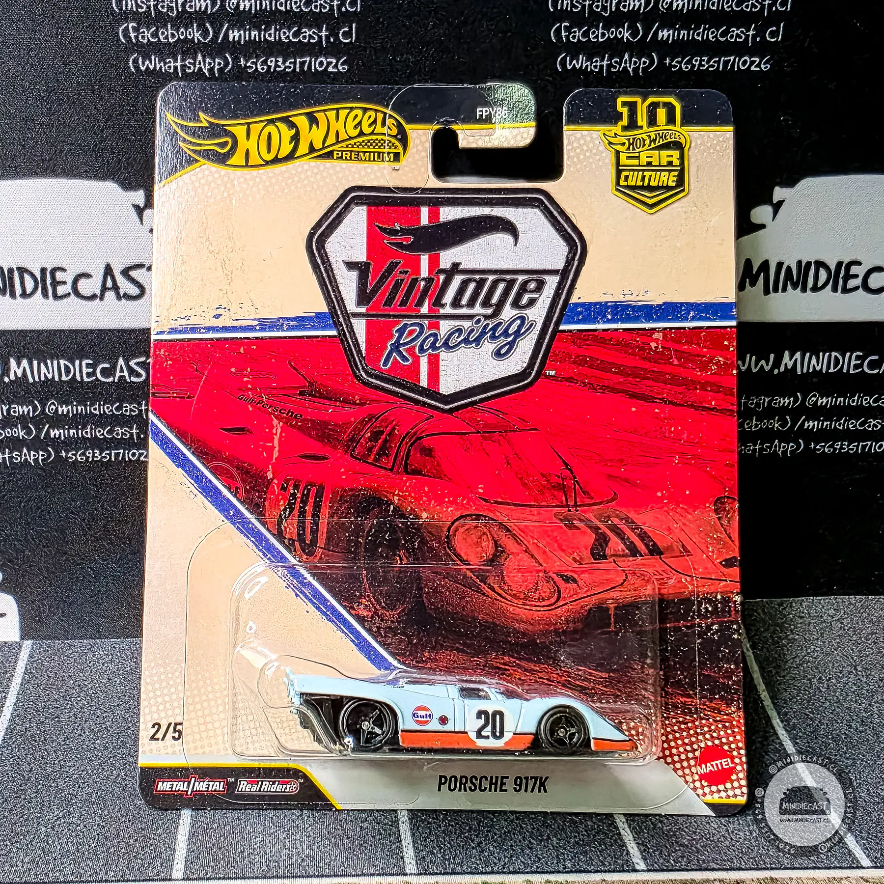 Hot Wheels 1:64 Car Culture 10th Anniversary 2026 T Case – Vintage Racing Assortment.