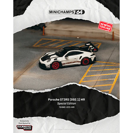 (PREVENTA) MINICHAMPS64 1:64 Porsche GT3RS (992.1) MR White Red Tarmac Special Edition