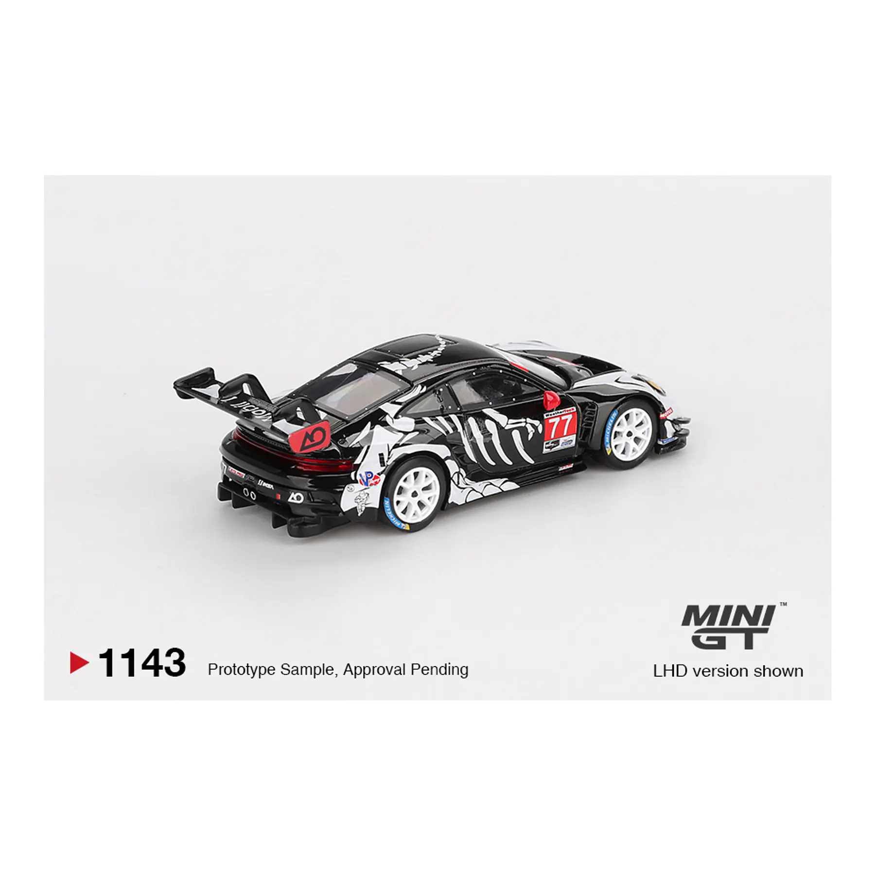 Mini GT 1:64 Porsche 911 GT3 R #77 AO Racing 2025 IMSA Petit Le Mans. 