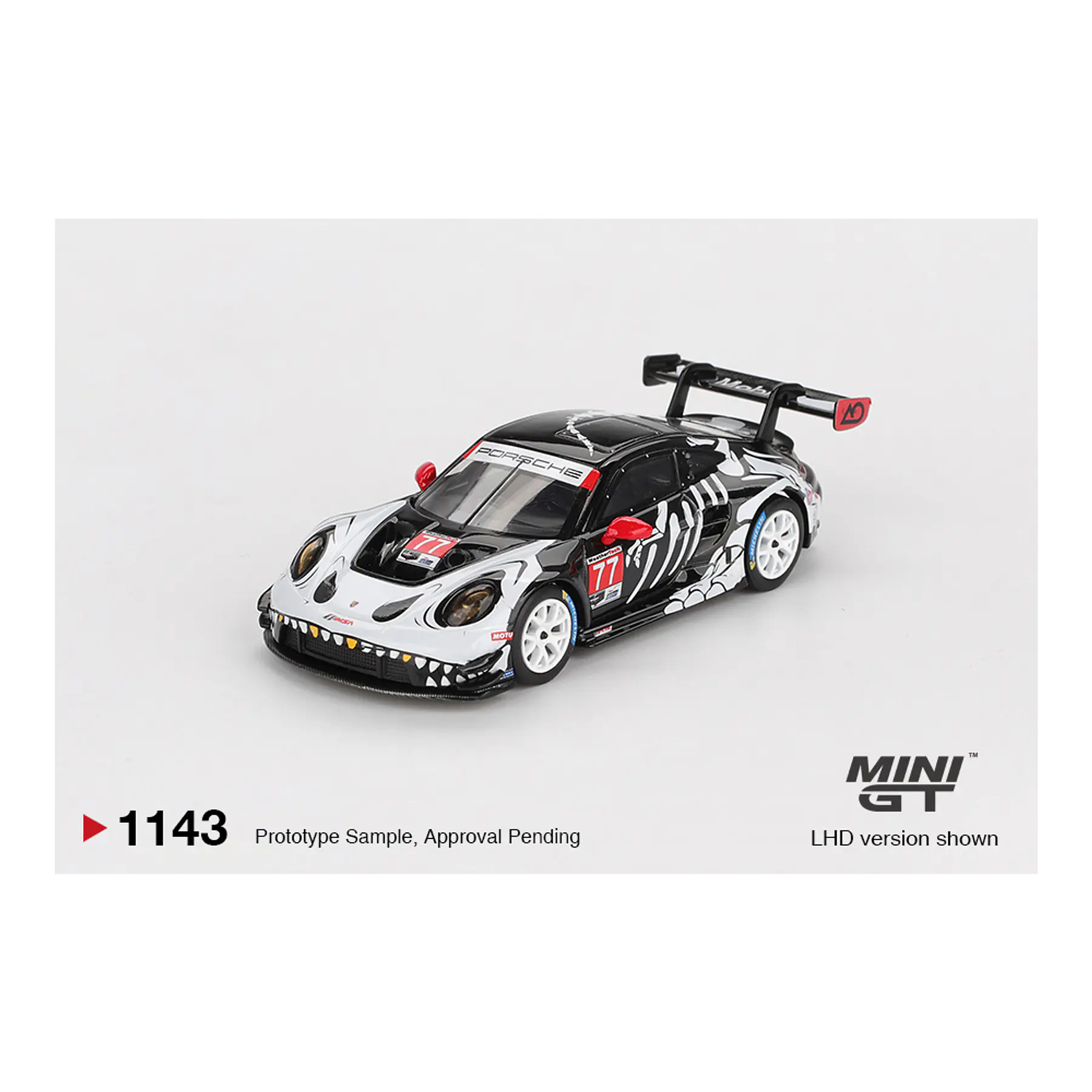 Mini GT 1:64 Porsche 911 GT3 R #77 AO Racing 2025 IMSA Petit Le Mans. 