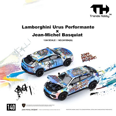 (PREVENTA) Trends Hobby 1:64 Lamborghini Urus Performance & Basquiat White/Blue