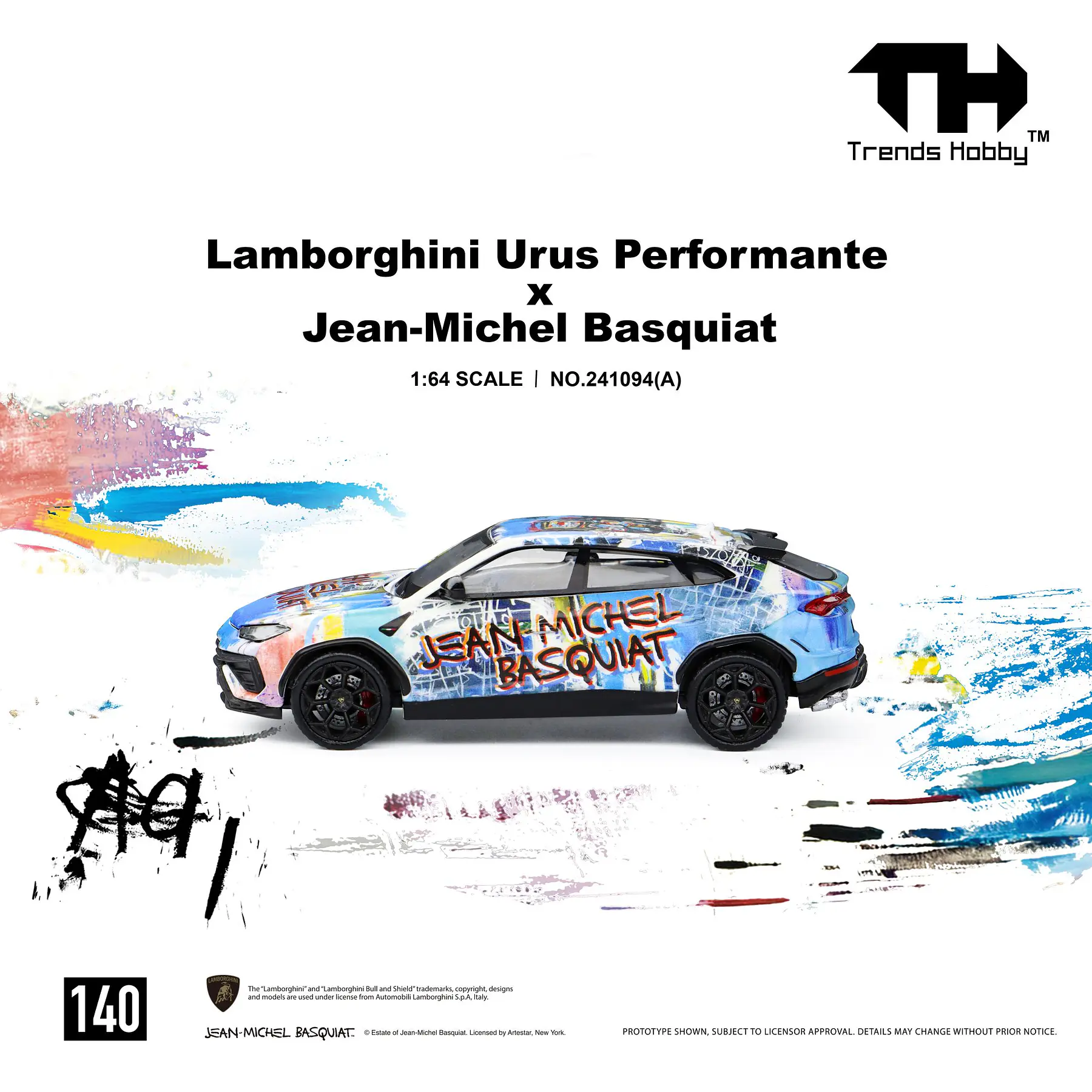 (PREVENTA) Trends Hobby 1:64 Lamborghini Urus Performance & Basquiat White/Blue