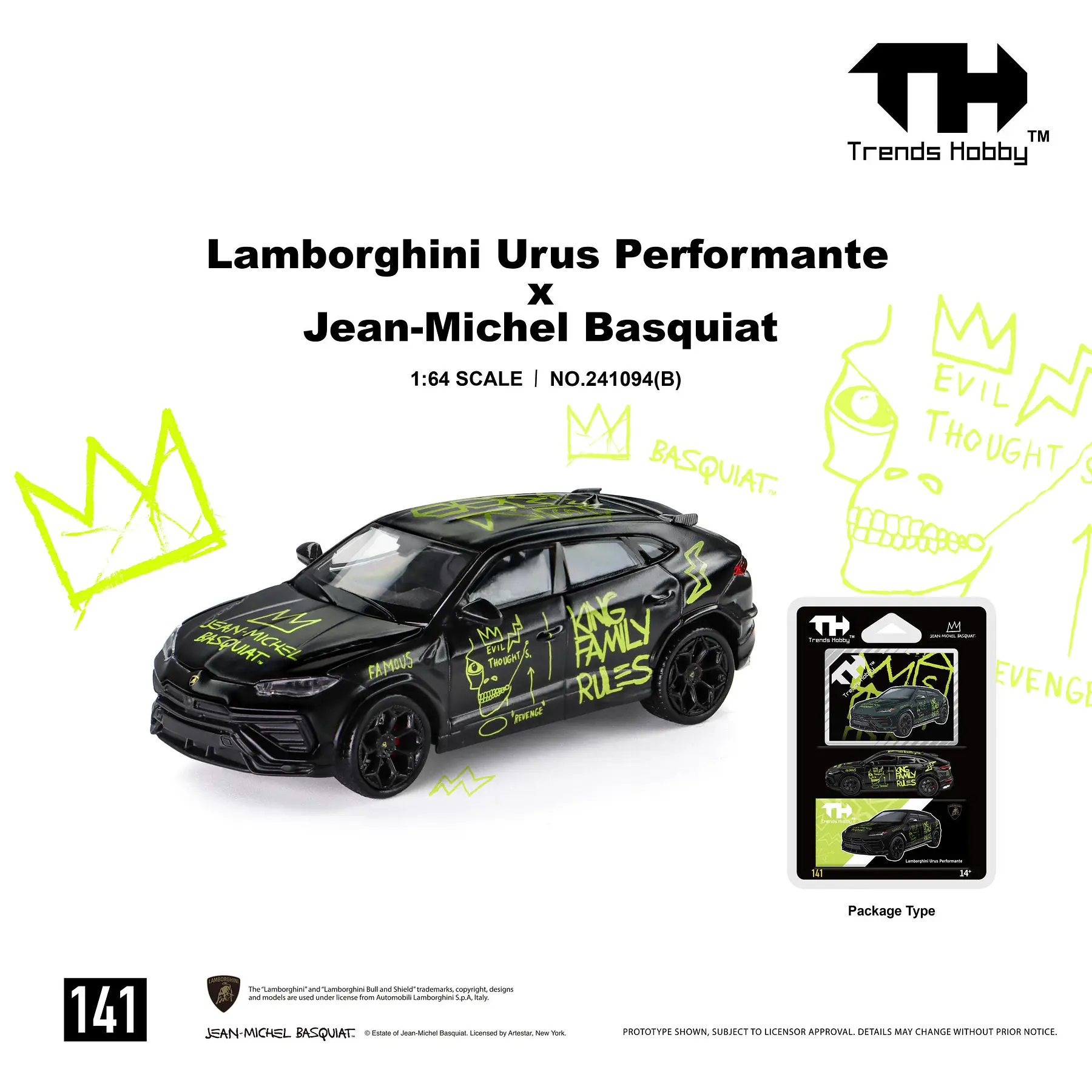 (PREVENTA) Trends Hobby 1:64 Lamborghini Urus Performance & Basquiat Black