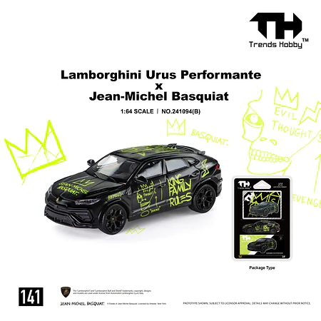 (PREVENTA) Trends Hobby 1:64 Lamborghini Urus Performance & Basquiat Black
