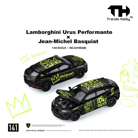 (PREVENTA) Trends Hobby 1:64 Lamborghini Urus Performance & Basquiat Black