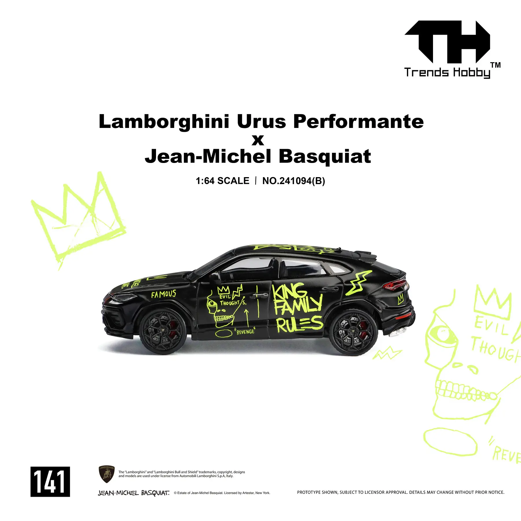 (PREVENTA) Trends Hobby 1:64 Lamborghini Urus Performance & Basquiat Black
