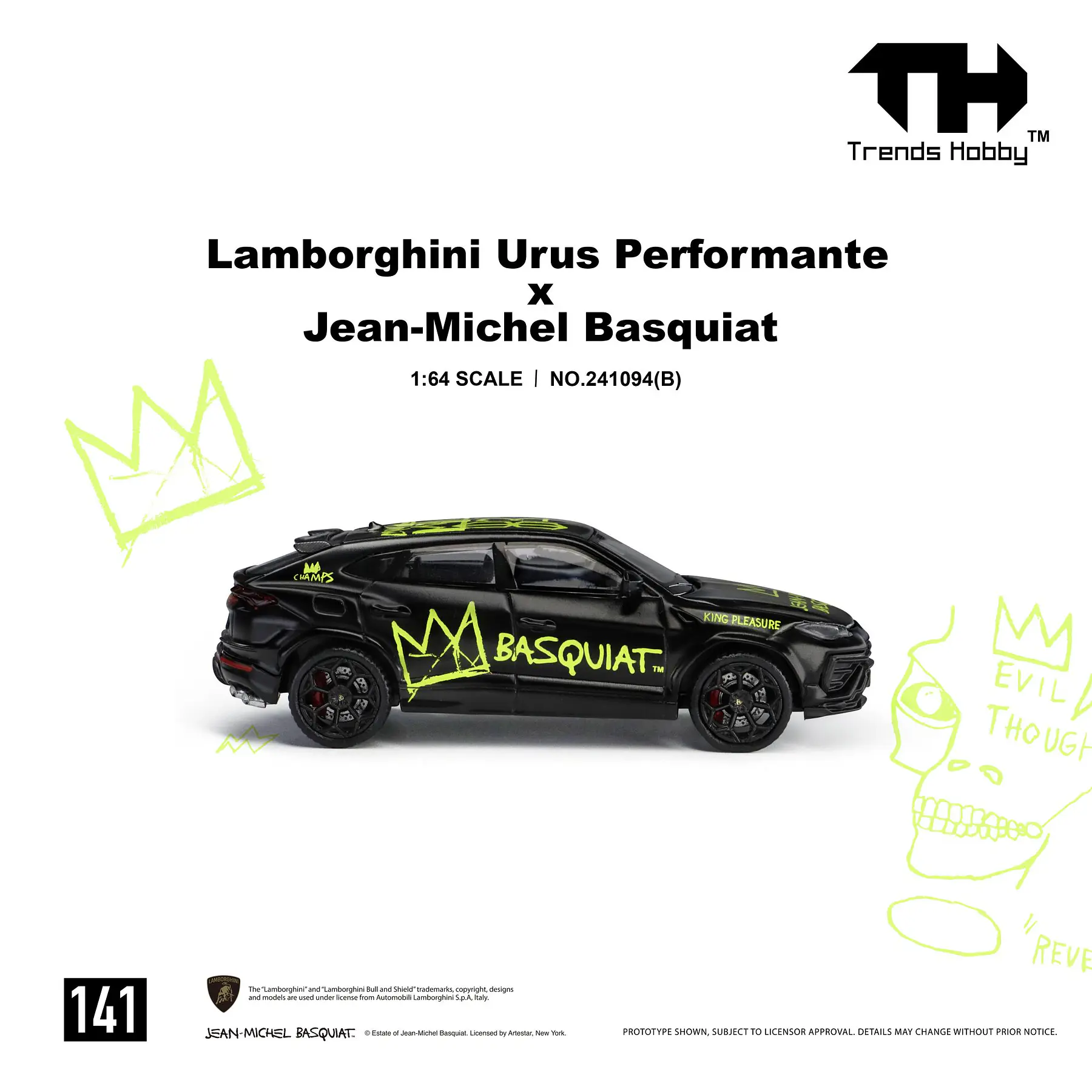 (PREVENTA) Trends Hobby 1:64 Lamborghini Urus Performance & Basquiat Black