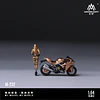 MoreArt 1:64 Kawasaki Golden 63 Camouflage Uniform Blonde Girl Motorcycle Figure Resin Model. 