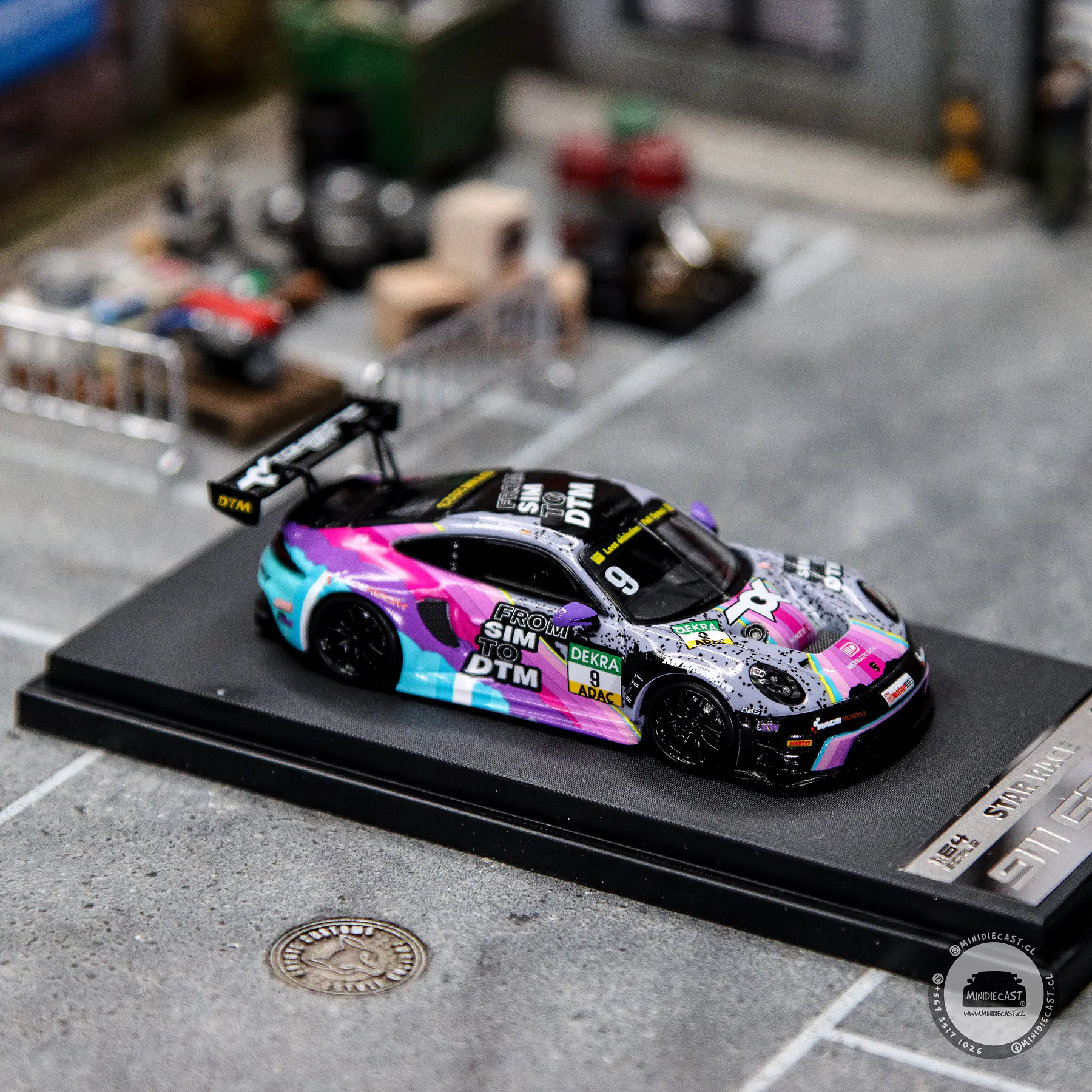 Star Race 1:64 Porsche 911 GT3 R (992) Black Purple #9.