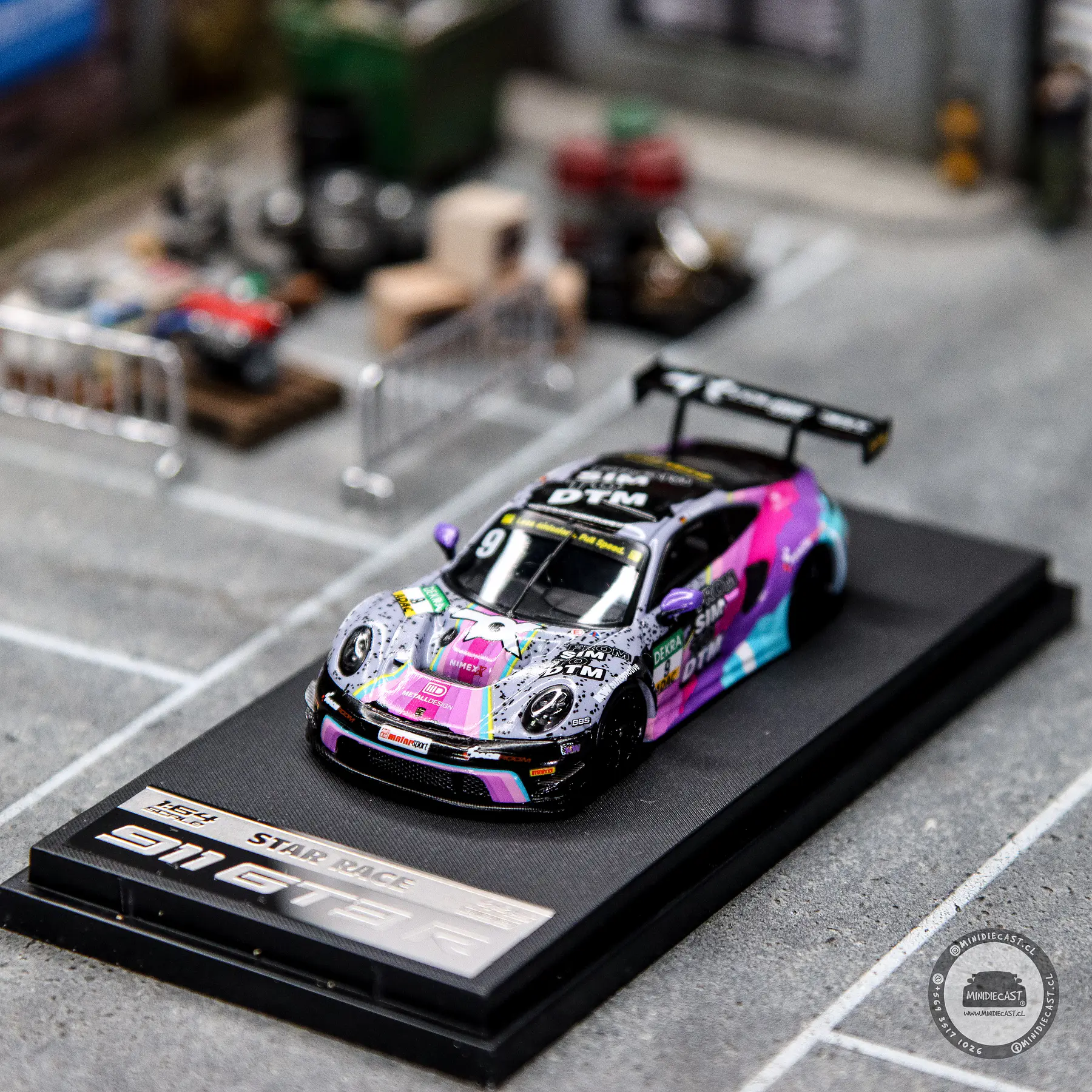 Star Race 1:64 Porsche 911 GT3 R (992) Black Purple #9.