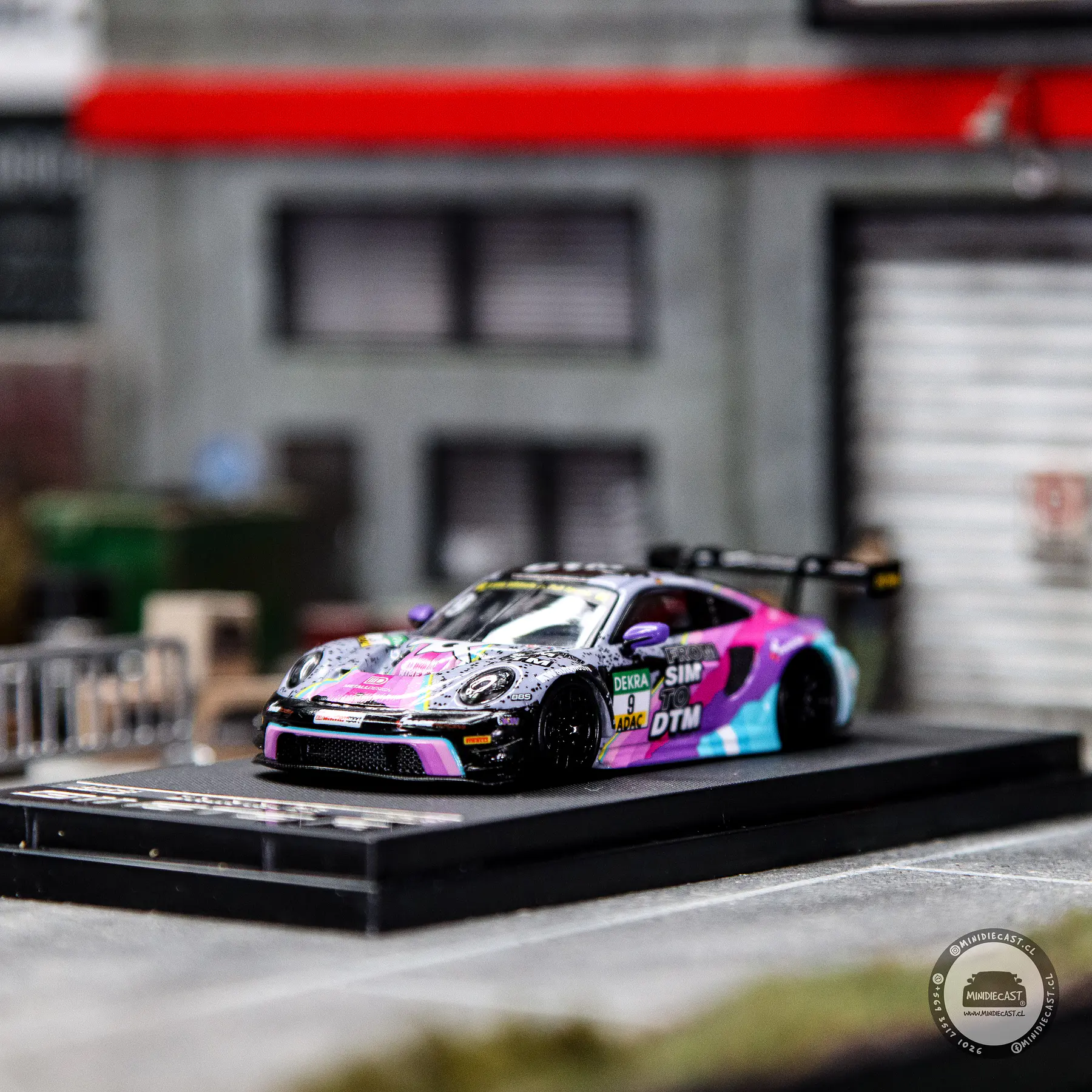 Star Race 1:64 Porsche 911 GT3 R (992) Black Purple #9.