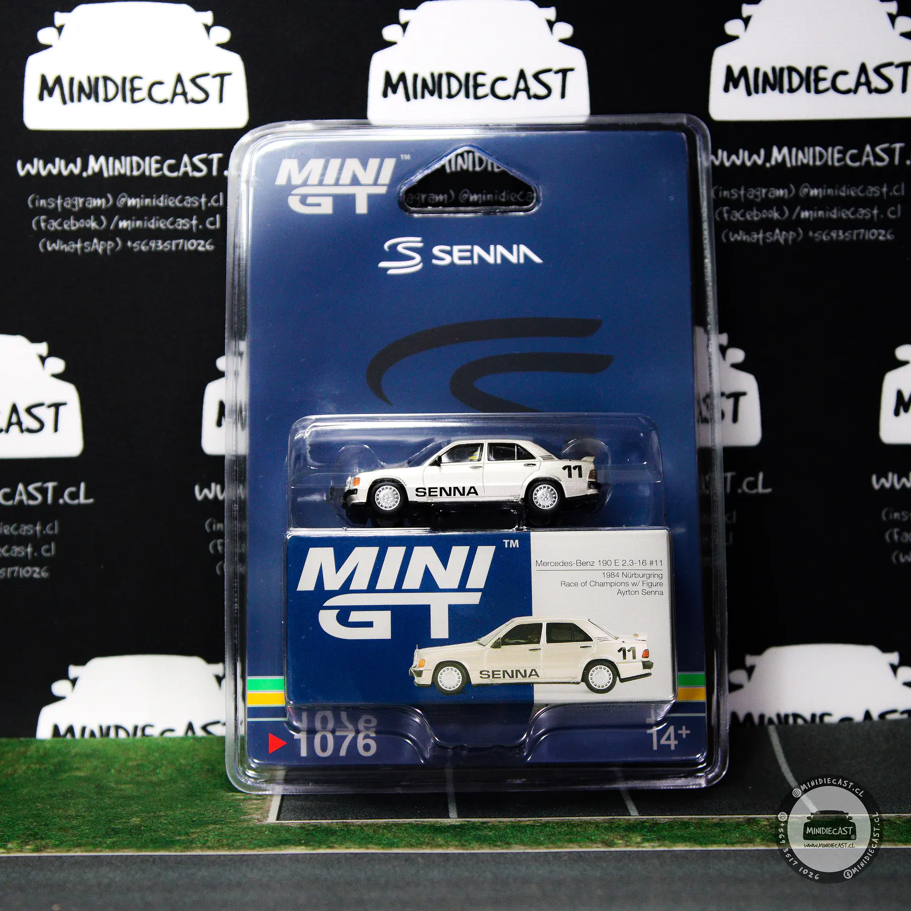 Mini GT 1:64 Mercedes-Benz 190 E 2.3-16 #11 Ayrton Senna 1984 Nürburgring Race of Champions w/ Figure – Mijo Exclusives. 