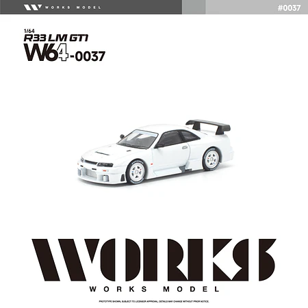 (PREVENTA) WORKS 1:64 Nissan Skyline GT-R R33 LM 1995 GT1 White