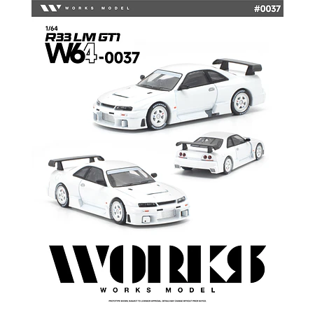 (PREVENTA) WORKS 1:64 Nissan Skyline GT-R R33 LM 1995 GT1 White