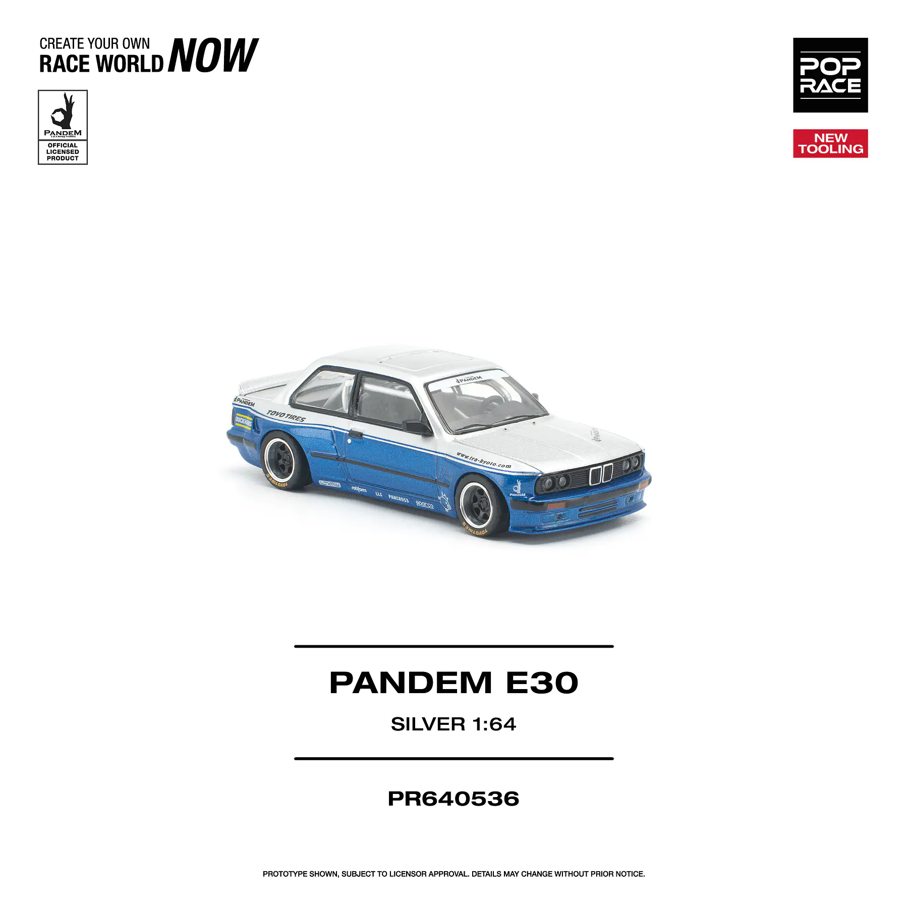 (PREVENTA) Pop Race 1:64 Pandem BMW E30 Silver