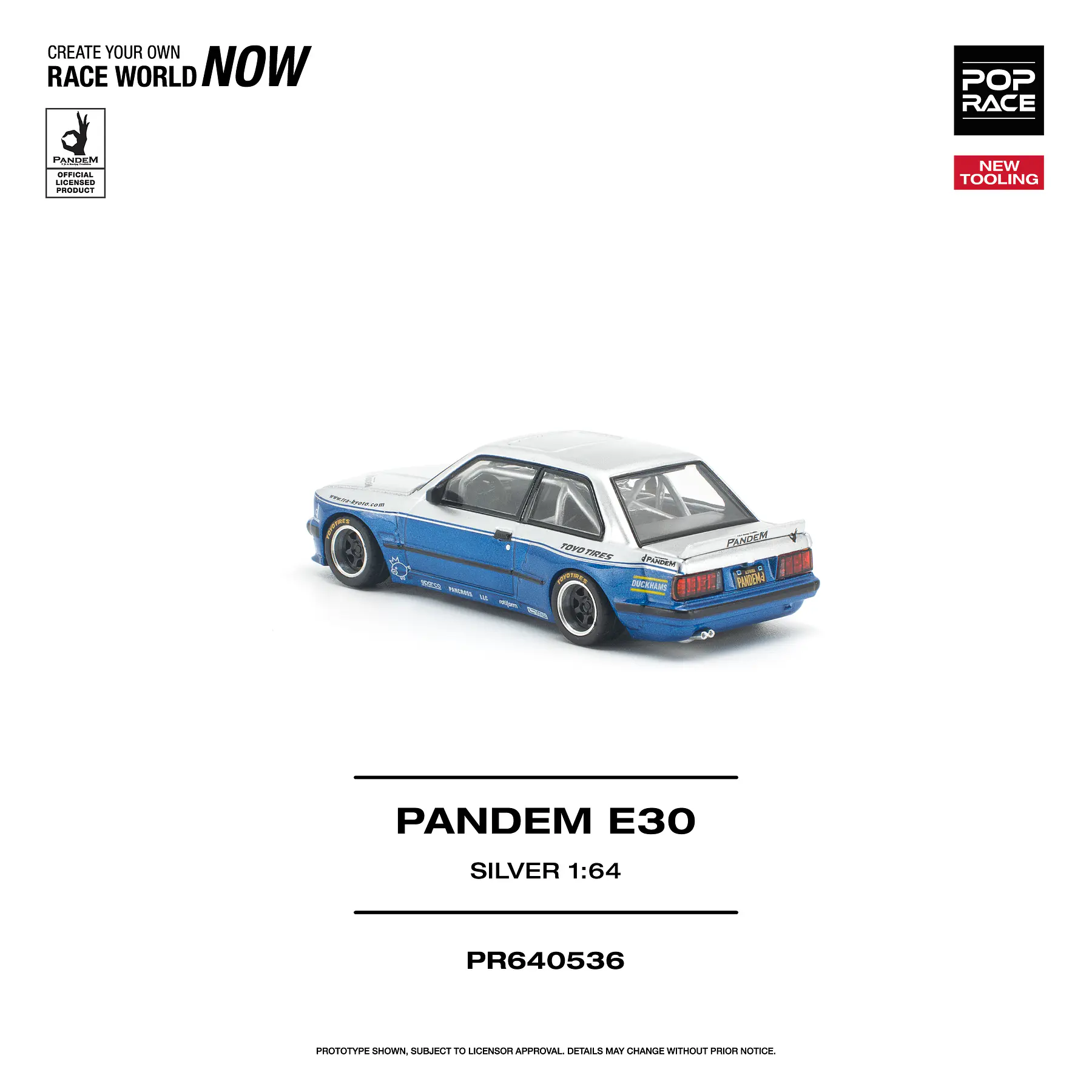 (PREVENTA) Pop Race 1:64 Pandem BMW E30 Silver