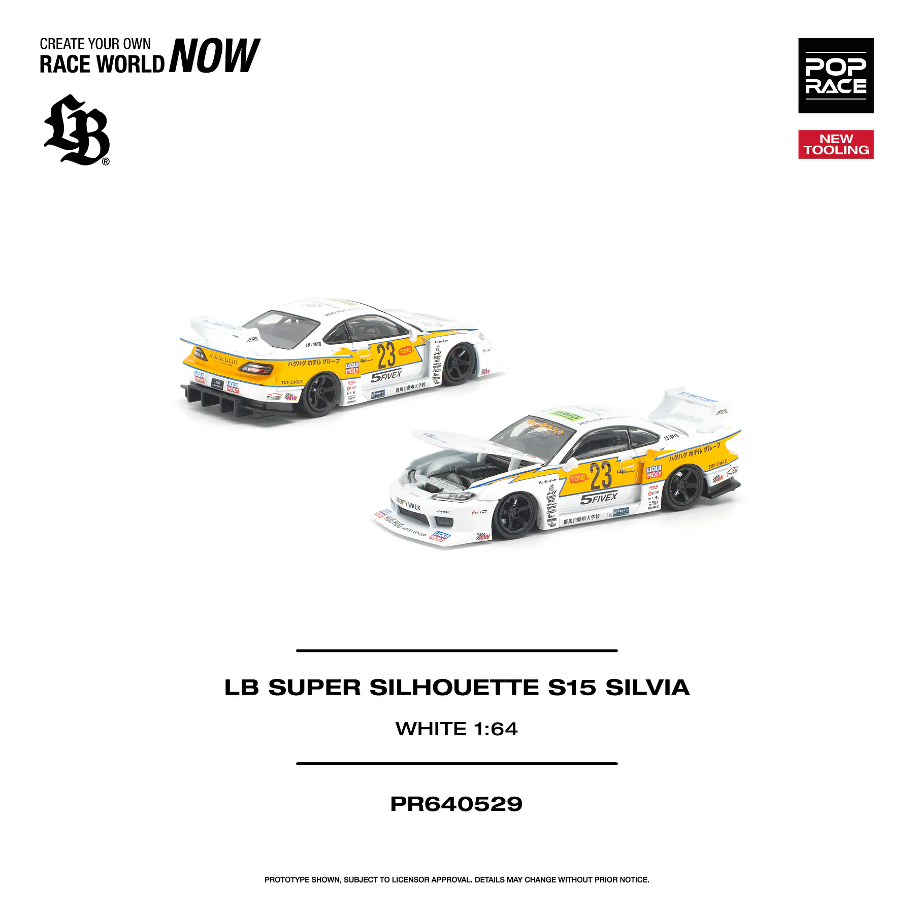 (PREVENTA) Pop Race 1:64 Nissan LB Super SILHOUETTE S15 Silvia white
