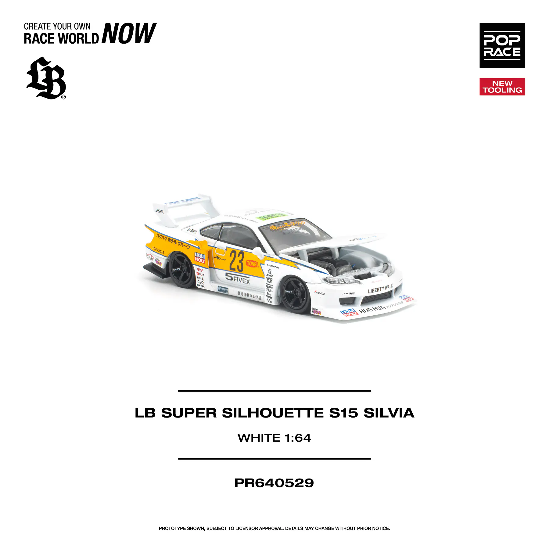 (PREVENTA) Pop Race 1:64 Nissan LB Super SILHOUETTE S15 Silvia white
