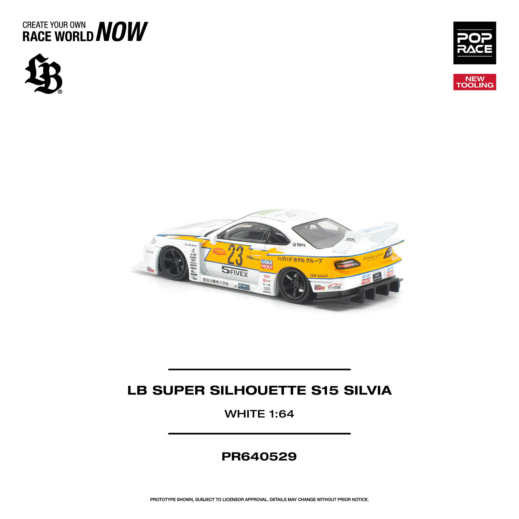 (PREVENTA) Pop Race 1:64 Nissan LB Super SILHOUETTE S15 Silvia white