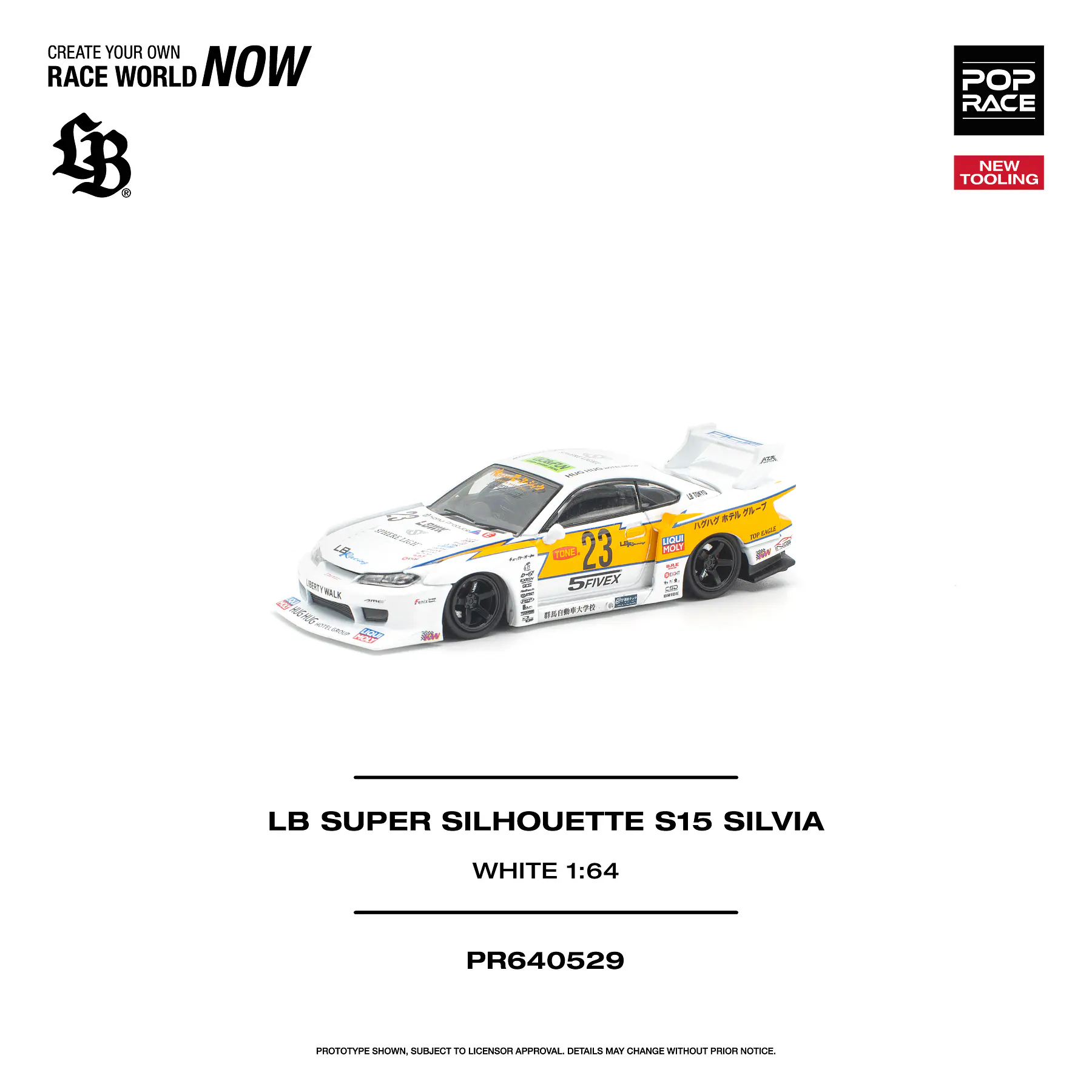 (PREVENTA) Pop Race 1:64 Nissan LB Super SILHOUETTE S15 Silvia white