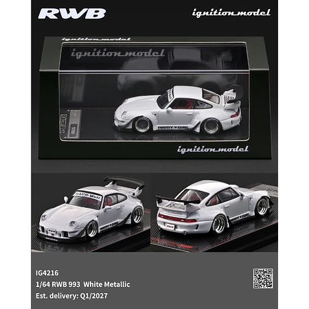 (PREVENTA) Ignition Model 1:64 Porsche RWB 993 White Metallic