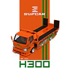 (PREVENTA) SupCar 1:64 H300 flat transport trailer Orange Fast and Furious