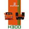 (PREVENTA) SupCar 1:64 H300 flat transport trailer Orange Fast and Furious