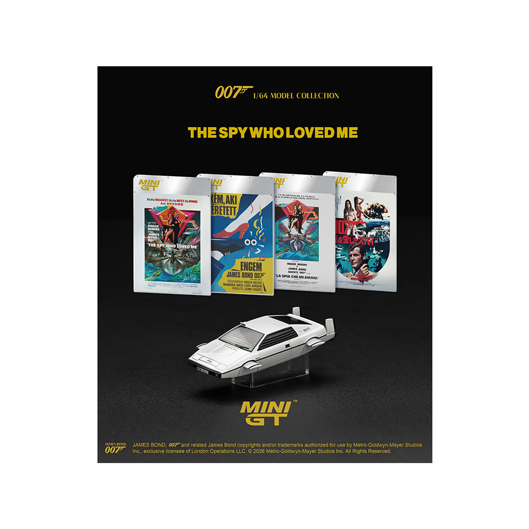 (PREVENTA) Mini GT 1:64 James Bond 007 Lotus Esprit S1 “The Spy Who Loved Me” Submarine