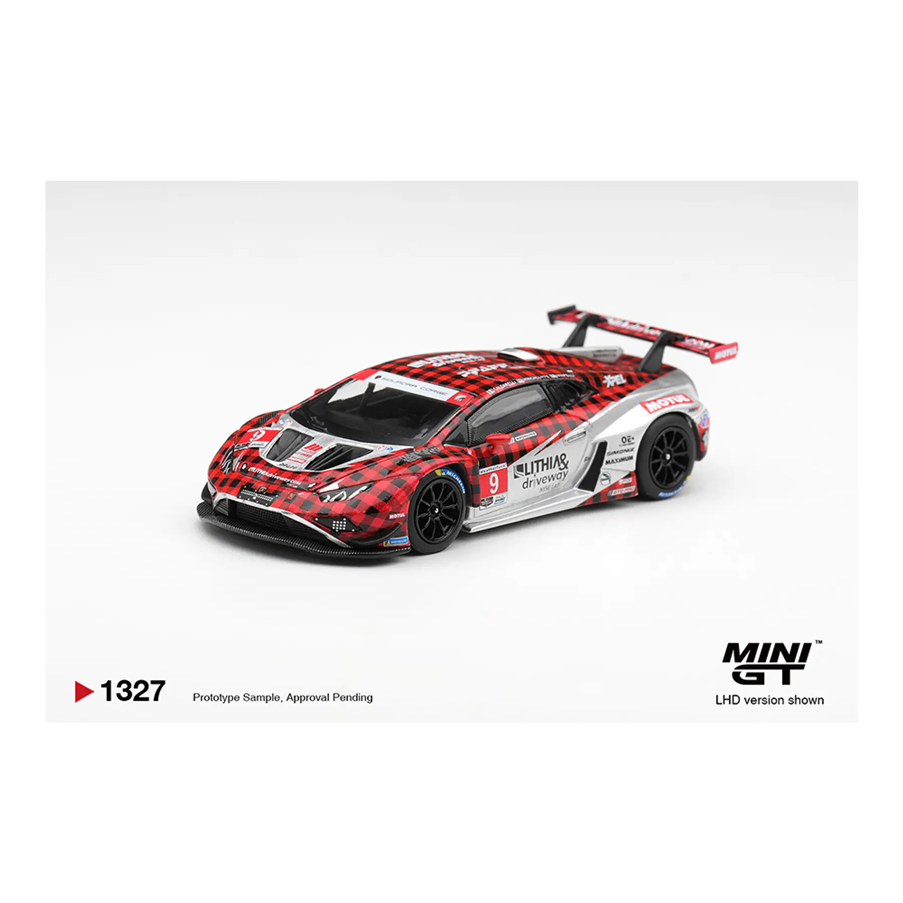 (PREVENTA) Mini GT 1:64 Lamborghini Huracan GT3 EVO2 #9 Pfaff Motorsports 2025 IMSA WeatherTech GTD Pro
