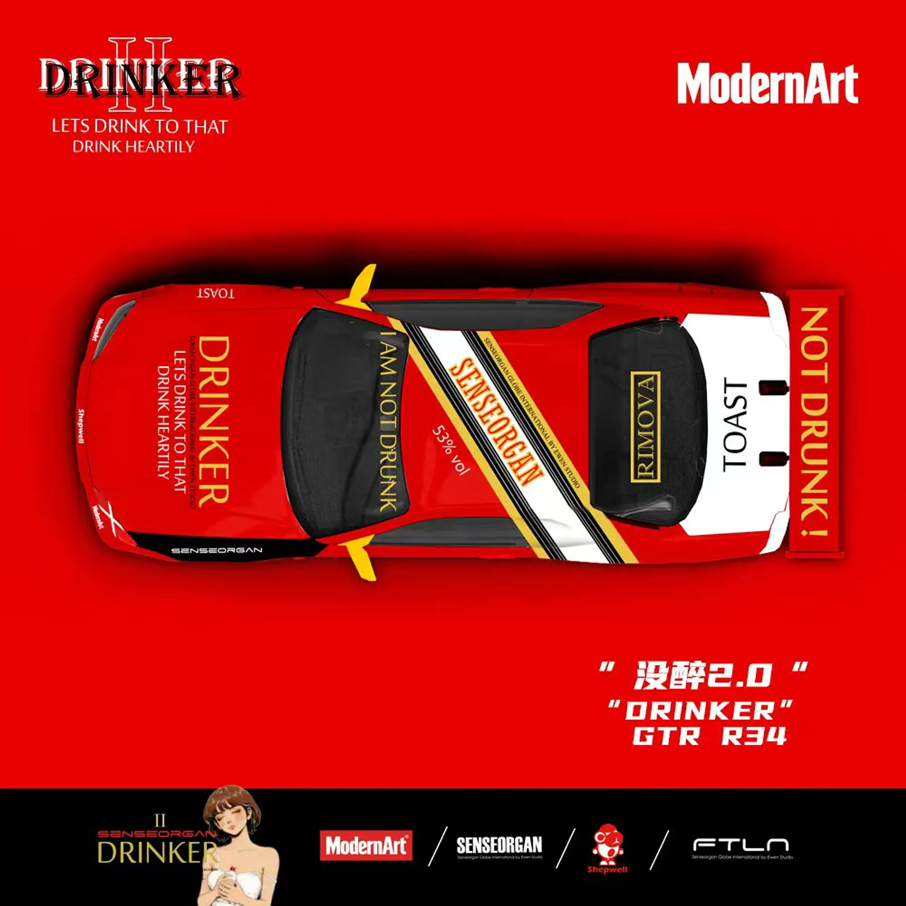 (PREVENTA) Modern Art 1:64 Nissan Skyline GT-R R34 Drinker Not Drunk 2.0