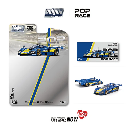 (PREVENTA) POPRACE 1:64 MAZDA 787B RACING BLUE/YELLOW (enigma exclusive edition)