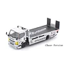 (PREVENTA) Pop Race x TS Exclusives 1:64 Pandem Mitsubishi Fuso 300 Flatbed Transporter silver chrome