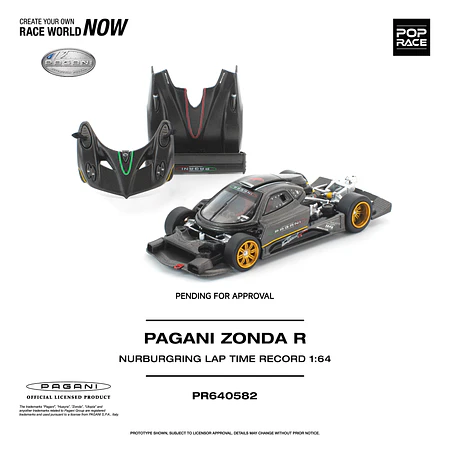 (PREVENTA) Pop Race 1:64 Pagani Zonda R Nürburgring Lap Time Record