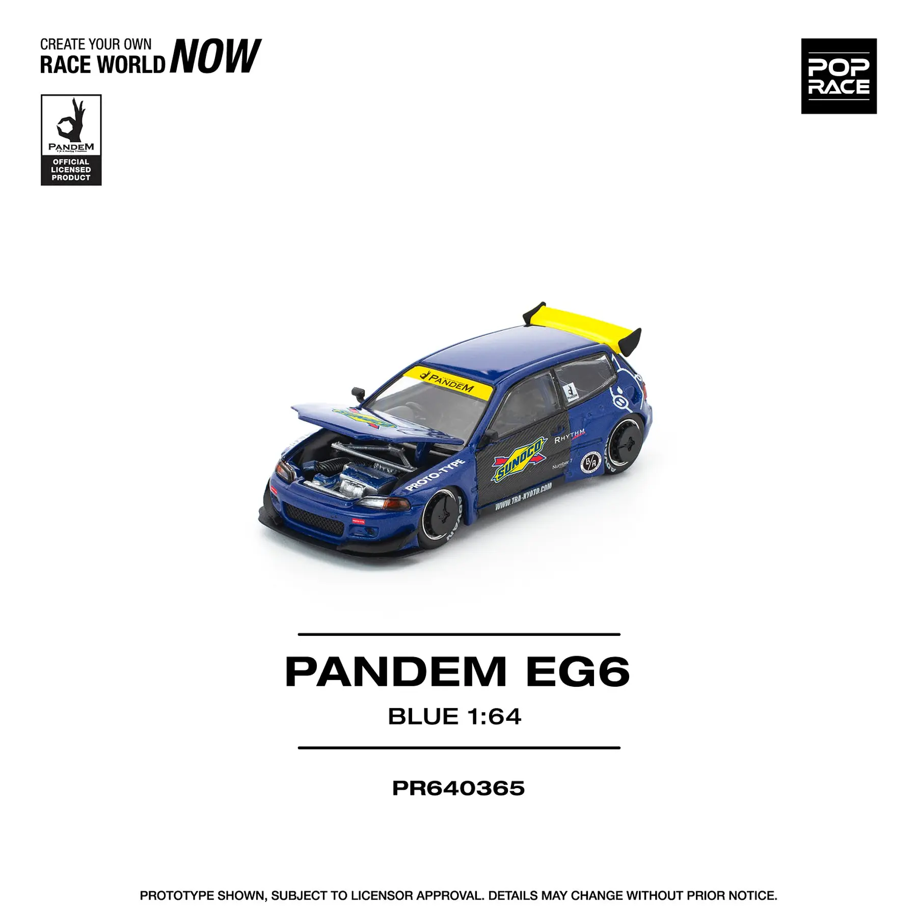 Pop Race 1:64 Honda Civic EG6 Pandem Sunoco