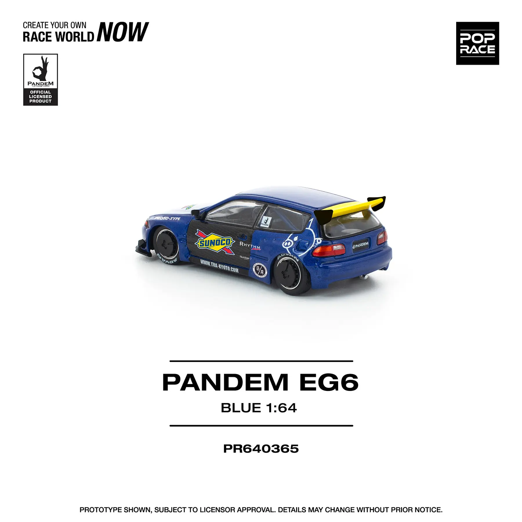 Pop Race 1:64 Honda Civic EG6 Pandem Sunoco