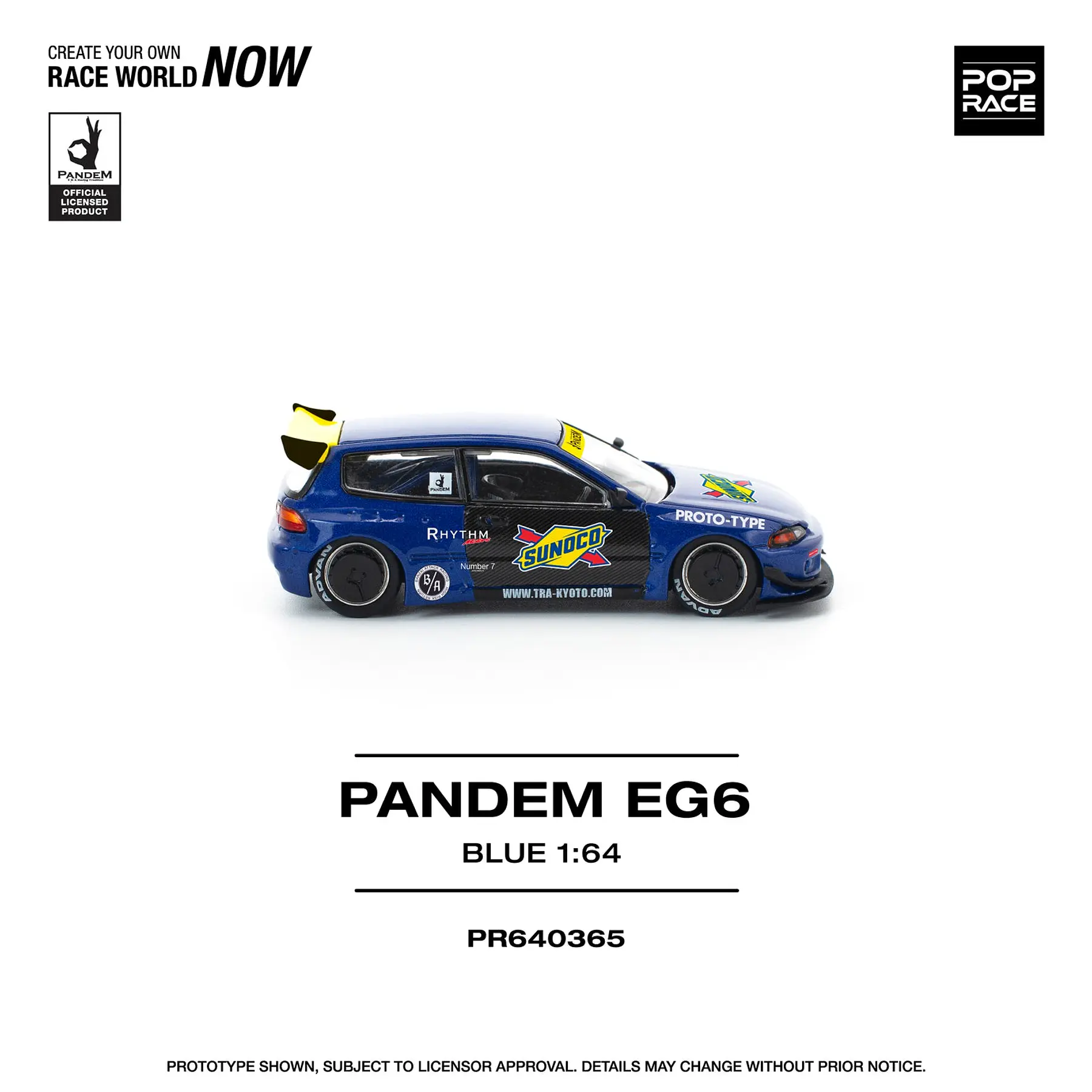 Pop Race 1:64 Honda Civic EG6 Pandem Sunoco