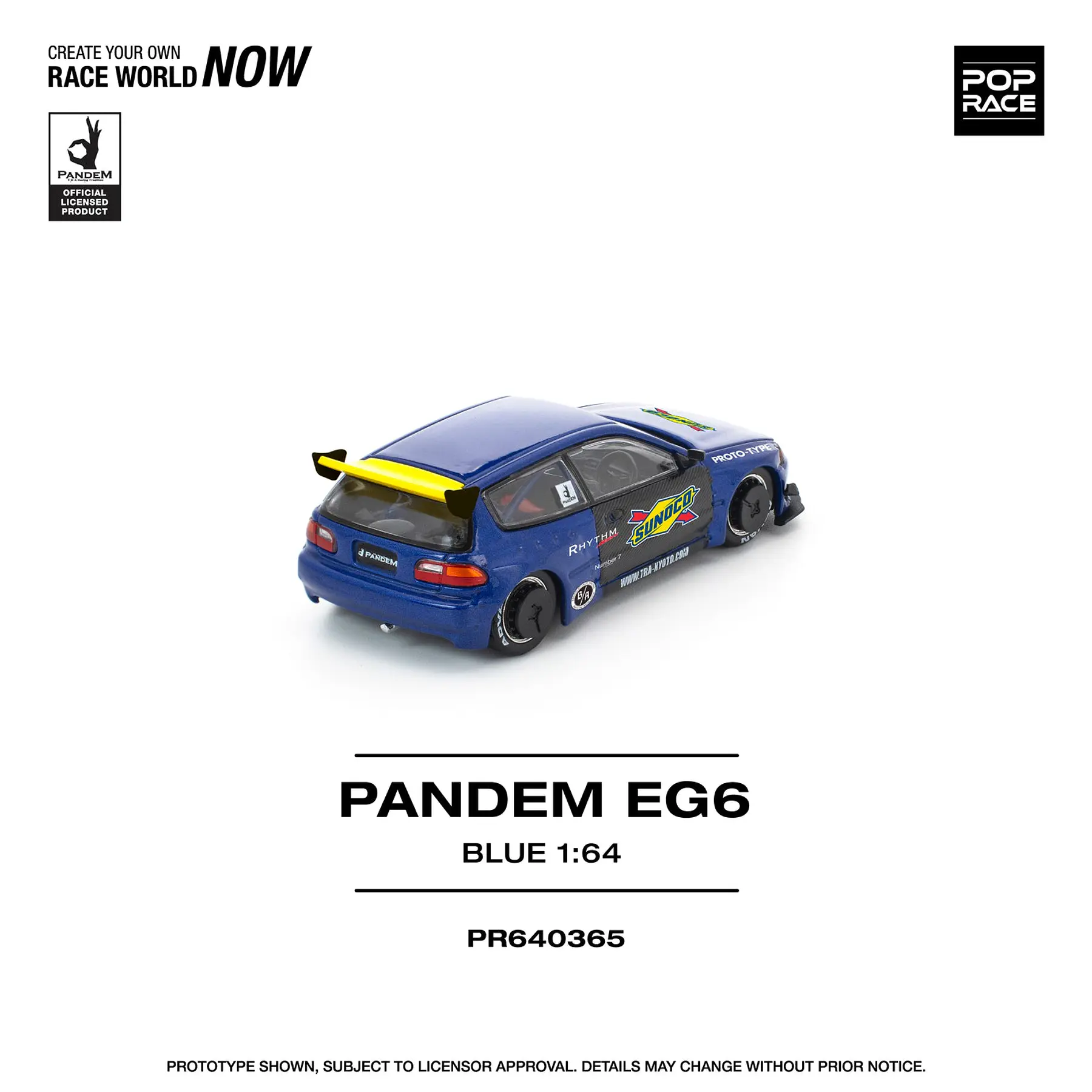 Pop Race 1:64 Honda Civic EG6 Pandem Sunoco