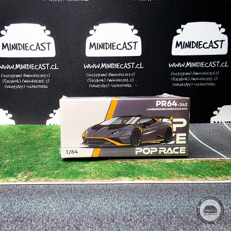 Pop Race 1:64 Lamborghini Huracán STO Matte Grey.