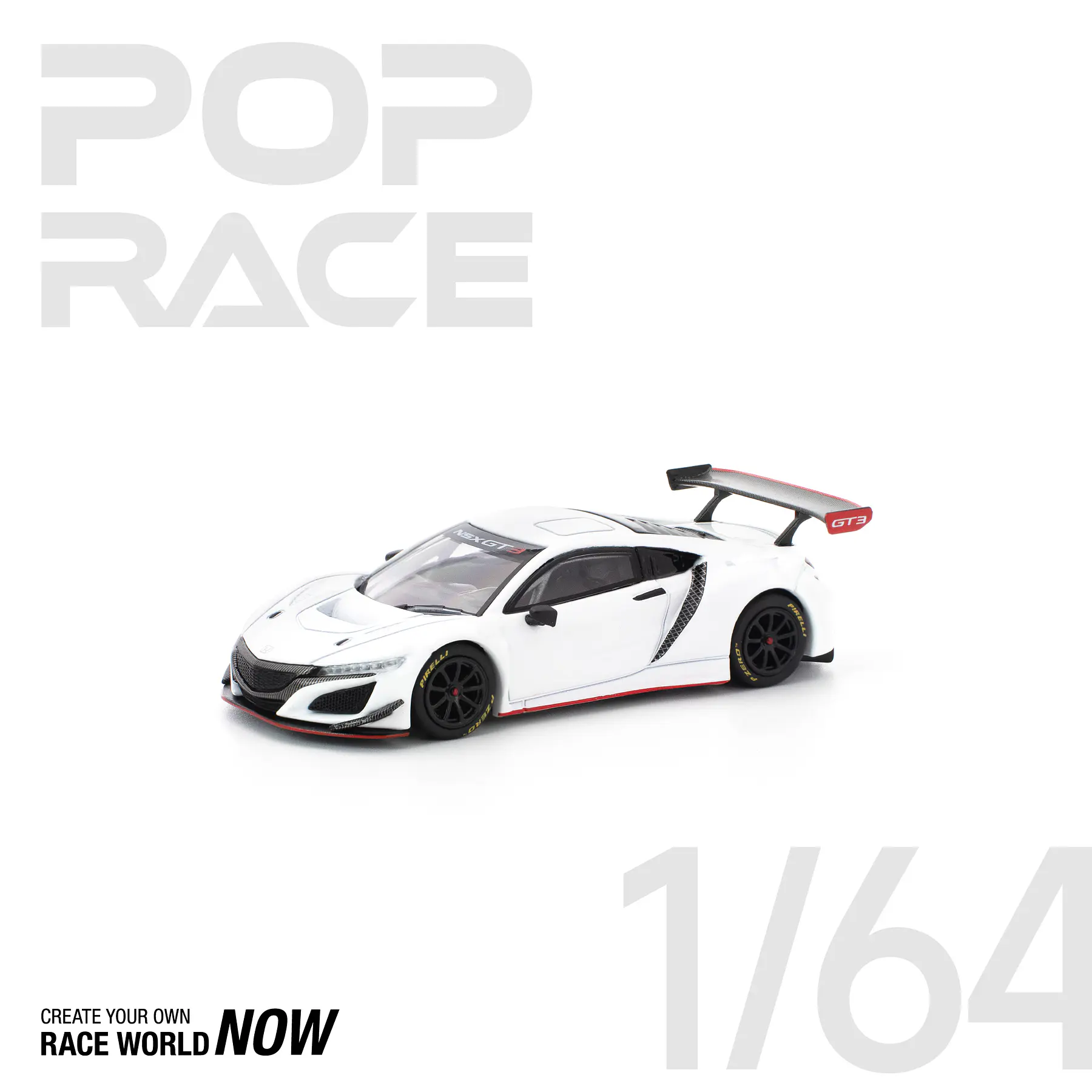 Pop Race 1:64 Honda NSX GT3 EVO22 - White.