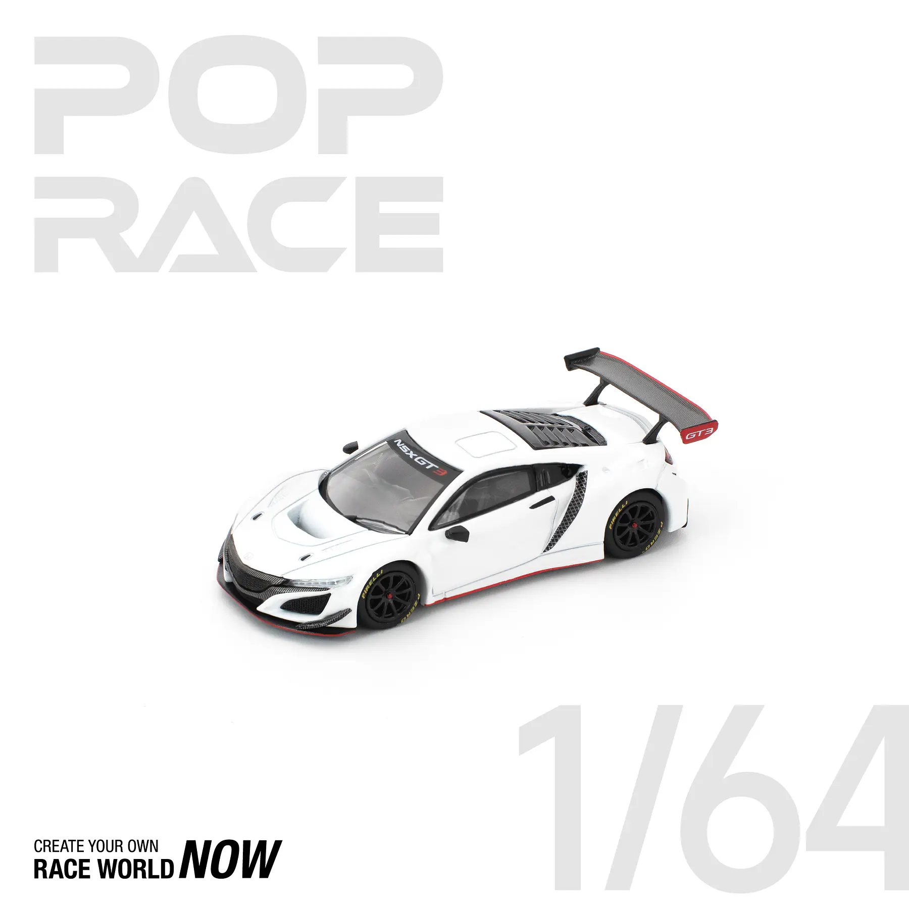 Pop Race 1:64 Honda NSX GT3 EVO22 - White.