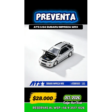 (PREVENTA) ATS 1:64 Subaru Impreza WRX - Elegant Gray