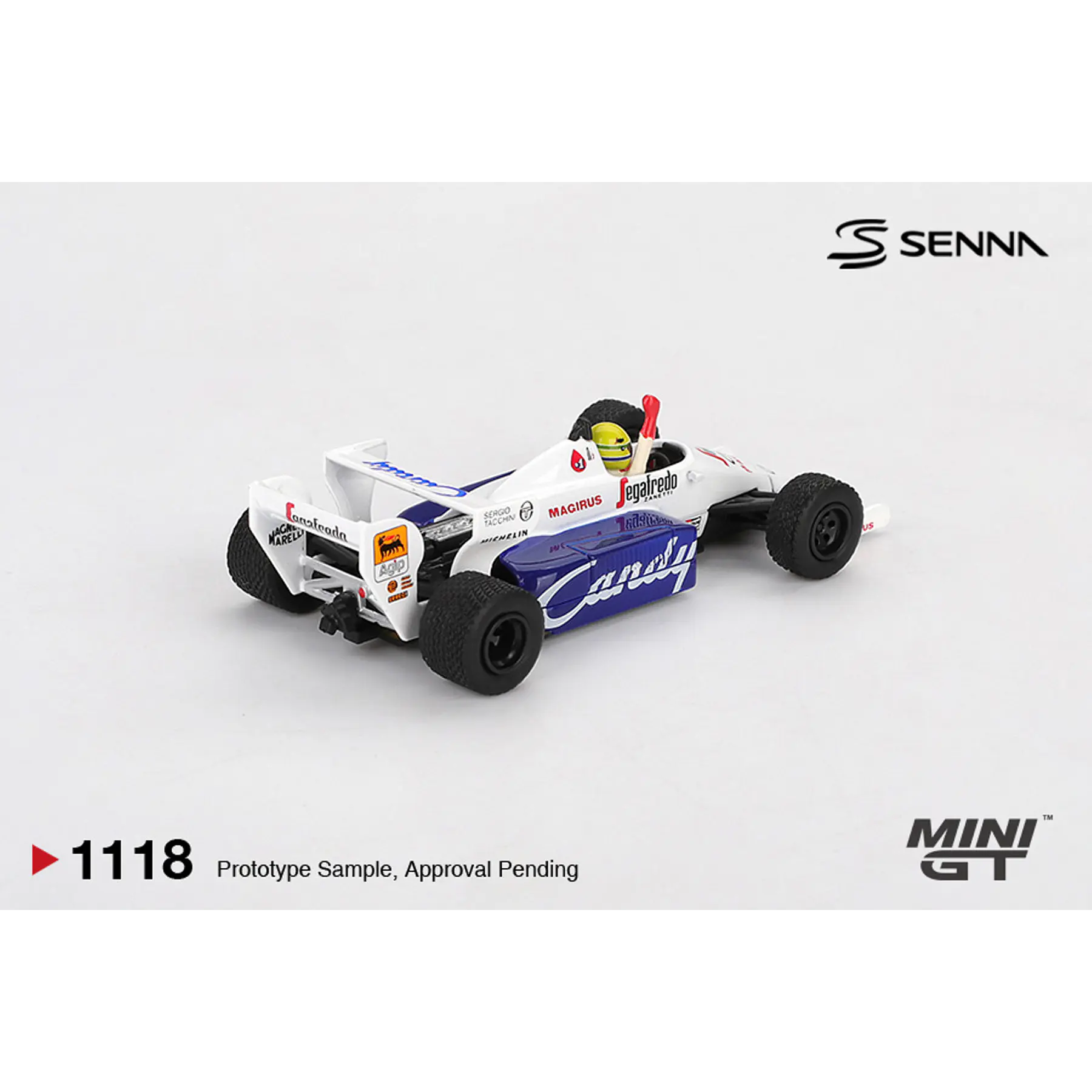 Mini GT 1:64 1984 Formula 1 Toleman TG184 #19 Ayrton Senna 1984 Monaco Grand Prix 2nd Place. 