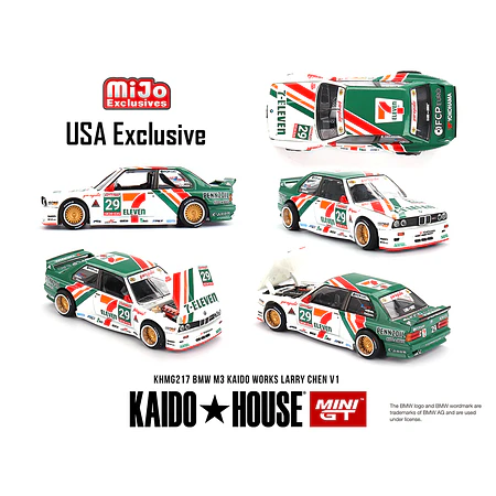 Kaido House x Mini GT 1:64 BMW M3 Kaido Works Larry Chen V1 – USA Exclusive – MiJo Exclusives. 